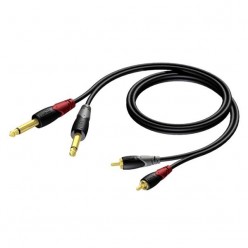 PROCAB CLA631/1.5 2 x RCA/Cinch male - 2 x 6.3 mm Jack male mono 1,5 meter